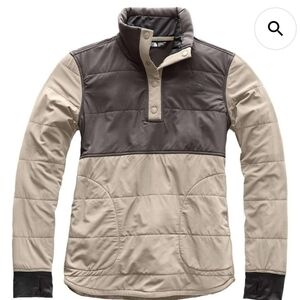 The North Face 1/4 Snap Mountain Sweatshirt in Peyote Beige & Graphite Grey